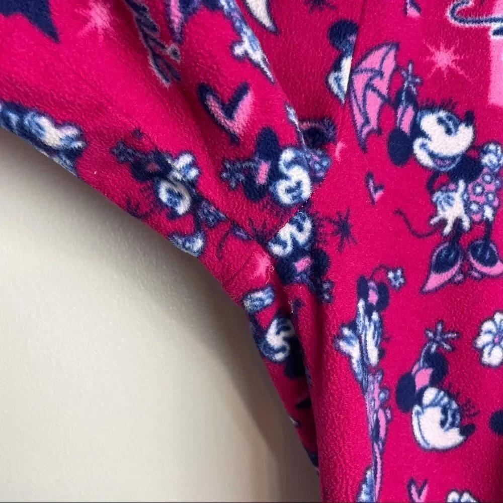 Disney Mini Mouse Solid Pink Graphic Hearts Pajama Pants size L Ultra Soft - Picture 7 of 10